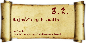 Bajnóczy Klaudia névjegykártya