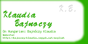 klaudia bajnoczy business card