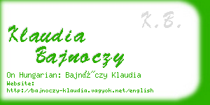 klaudia bajnoczy business card